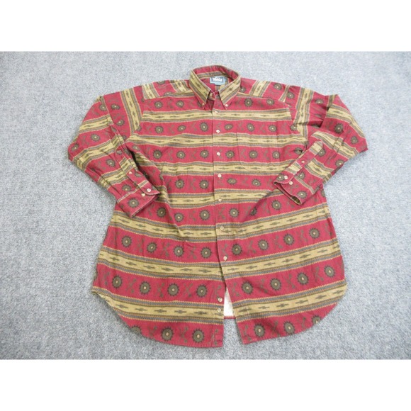 Vintage Woolrich Shirt Mens Extra‎ Large Red Southwest Aztec Button Up USA 90s